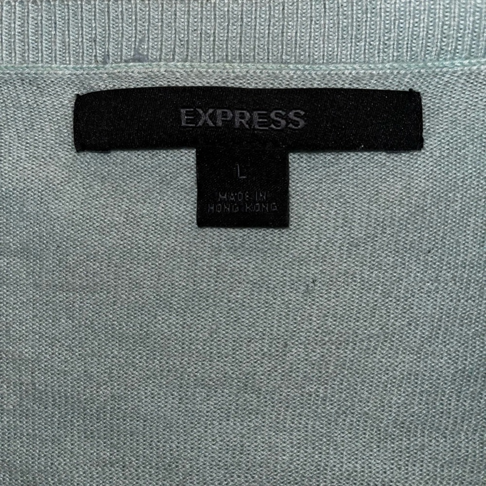 Light Blue Deep V Express Sweater - Picture 5 of 5